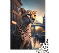 500 Piece Jigsaw Puzzles Cheetah in Europe Wooden Puzzles Educational Toys 500pcs (52x38cm)