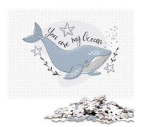 500 Piece Jigsaw Puzzles Cute Whale You Are Dream Wooden Puzzles Educational Toys 500pcs (52x38cm)