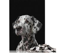 500 Piece Jigsaw Puzzles Dalmatian Dog Portrait Creative Square Wooden Jigsaw Puzzles for Adults 500pcs (52x38cm)