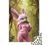 500 Piece Jigsaw Puzzles Fashion Bunny Wooden Puzzles Educational Toys 500pcs (52x38cm)