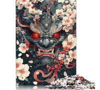 500 Piece Jigsaw Puzzles for Adults Ancient Japanese Masks Jigsaw Puzzles DIY Wooden Jigsaws Toys Home Decoration 500pcs (52x38cm)
