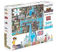 500 Piece Jigsaw Puzzles for Adults and Kids - 8-bit Retro Style London Jigsaw 500 Pieces for Adults Map Jigsaw Puzzle - Made with 100% Recycled Cardboard - Level 2 by bopster
