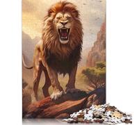 500 Piece Jigsaw Puzzles for Adults Angry Wild Lion King Creative Wooden Jigsaw Puzzles for Adults & Teenagers Puzzles Educational Puzzle Family Game 500pcs (52x38cm)