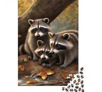 500 Piece Jigsaw Puzzles for Adults - Animal Art Raccoon Puzzle - Jigsaws 500 Pieces for Adults - Made Wood 500pcs (52x38cm)