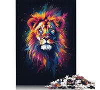 500 Piece Jigsaw Puzzles for Adults Art Lion's Head Jigsaw Puzzle Toy Game Wooden Jigsaws Challenge Toy Family Activities 500pcs (52x38cm)