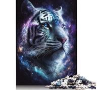 500 Piece Jigsaw Puzzles for Adults Art White Tiger Galaxy Jigsaw Puzzles DIY Wooden Jigsaws Toys Home Decoration 500pcs (52x38cm)