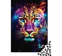 500 Piece Jigsaw Puzzles for Adults | Artistic Glowing Leopard Puzzles | Puzzles 500 Pieces for Adults Gifts 500pcs (52x38cm)