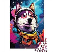 500 Piece Jigsaw Puzzles for Adults | Astronaut Husky Puzzles | Puzzles 500 Pieces for Adults Gifts 500pcs (52x38cm)