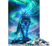 500 Piece Jigsaw Puzzles for Adults 'Aurora Ice Wolf Jigsaw Puzzle Children Wooden Puzzles Family Entertainment Toys 500pcs (52x38cm)