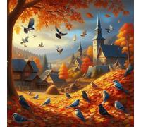 500 Piece Jigsaw Puzzles for Adults Autumn Birds, Educational Games, Impossible Hard Difficult Challenging, Relaxation Jigsaw Puzzles for Adults 500 Pieces 17.7x17.7 inch