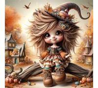 500 Piece Jigsaw Puzzles for Adults Autumn Cartoon Girl, Educational Games, Impossible Hard Difficult Challenging, Relaxation Jigsaw Puzzles for Adults 500 Pieces 17.7x17.7 inch