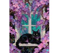 500 Piece Jigsaw Puzzles for Adults Black Cat Flower, Puzzles 500 Pieces for Adults, 20x15 inch Difficult Jigsaw Puzzles with Letters on Back, Fun puzzle for Family Activity