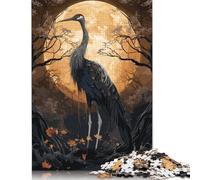 500 Piece Jigsaw Puzzles for Adults - Black Stork Mythology Puzzle - Jigsaws 500 Pieces for Adults - Made Wood 500pcs (52x38cm)