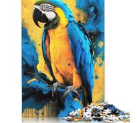 500 Piece Jigsaw Puzzles for Adults Blue And Gold Macaw Parrot Jigsaw Puzzles for Adults, Wooden Puzzles Educational Stress Relief Toy Puzzle 500pcs (52x38cm)