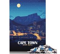 500 Piece Jigsaw Puzzles for Adults Cape Town South Africa Nightscape Wooden Jigsaw Puzzles Challenge Toy Jigsaw for Adults 500pcs (52x38cm)