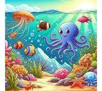 500 Piece Jigsaw Puzzles for Adults Cartoon Octopus, Fun Challenges, Educational Games, Difficult Jigsaw Puzzles for Adults, Puzzle 500 Pieces