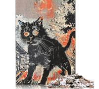 500 Piece Jigsaw Puzzles for Adults | Cat Japan Horror Puzzles | Puzzles 500 Pieces for Adults Gifts 500pcs (52x38cm)