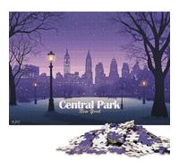 500 Piece Jigsaw Puzzles for Adults Central Park New York at Night Jigsaw Puzzles for Adults, Wooden Puzzles Educational Stress Relief Toy Puzzle 500pcs (52x38cm)