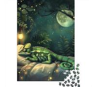 500 Piece Jigsaw Puzzles for Adults Chameleon Sleeping Jigsaw Puzzle Children Wooden Puzzles Family Entertainment Toys 500pcs (52x38cm)