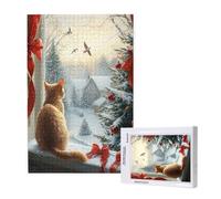 500 Piece Jigsaw Puzzles for Adults,Christmas Jigsaw Puzzles for Adults, Wooden Puzzle with Gift Box,Cat Jigsaws for Family Educational Games, Unique Gifts for Women/Men, Home Wall Decor,ML-939