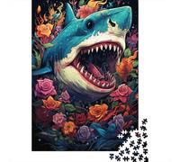 500 Piece Jigsaw Puzzles for Adults - Color Painting Shark Puzzle - Jigsaws 500 Pieces for Adults - Made Wood 500pcs (52x38cm)