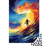 500 Piece Jigsaw Puzzles for Adults Colorful Art Surfing Jigsaw Puzzles DIY Wooden Jigsaws Toys Home Decoration 500pcs (52x38cm)