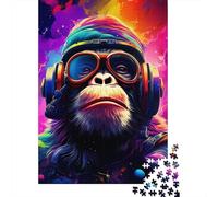500 Piece Jigsaw Puzzles for Adults - Colorful Artistic Astronaut Monkey Puzzle - Jigsaws 500 Pieces for Adults - Made Wood 500pcs (52x38cm)