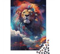 500 Piece Jigsaw Puzzles for Adults Colorful Artistic Lion Jigsaw Puzzles DIY Wooden Jigsaws Toys Home Decoration 500pcs (52x38cm)