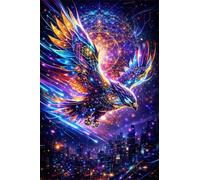 500 Piece Jigsaw Puzzles for Adults, Colorful Eagle City 20.5x15 inch, Challenging Brain Teaser Puzzle, Premium Cardboard Hobby Gift for Adults & Seniors