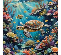 500 Piece Jigsaw Puzzles for Adults Coral Sea Turtle, Fun Challenges, Educational Games, Difficult Jigsaw Puzzles for Adults, Puzzle 500 Pieces