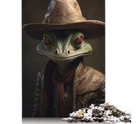 500 Piece Jigsaw Puzzles for Adults Cowboy Chameleon Jigsaw Puzzles for Adults, Wooden Puzzles Educational Stress Relief Toy Puzzle 500pcs (52x38cm)