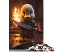 500 Piece Jigsaw Puzzles for Adults Cute Baby Duck Knife Jigsaw Puzzles for Adults, Wooden Puzzles Educational Stress Relief Toy Puzzle 500pcs (52x38cm)
