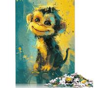 500 Piece Jigsaw Puzzles for Adults Cute Little Yellow Monkey Jigsaw Puzzles DIY Wooden Jigsaws Toys Home Decoration 500pcs (52x38cm)