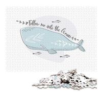 500 Piece Jigsaw Puzzles for Adults Cute Whale Follow Me Jigsaw Puzzle Children Wooden Puzzles Family Entertainment Toys 500pcs (52x38cm)
