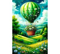 500 Piece Jigsaw Puzzles for Adults, Daisies Hot Air Balloons 20.5x15 inch, Challenging Brain Teaser Puzzle, Premium Cardboard Hobby Gift for Adults & Seniors