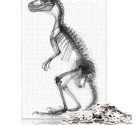 500 Piece Jigsaw Puzzles for Adults Dinosaur in Xrays Jigsaw Puzzle Toy Game Wooden Jigsaws Challenge Toy Family Activities 500pcs (52x38cm)