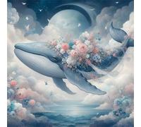 500 Piece Jigsaw Puzzles for Adults Fantasy Whale Flower, Fun Challenges, Educational Games, Difficult Jigsaw Puzzles for Adults, Puzzle 500 Pieces