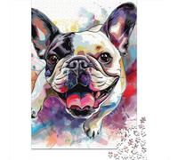 500 Piece Jigsaw Puzzles for Adults French Bulldog Jigsaw Puzzles for Adults, Wooden Puzzles Educational Stress Relief Toy Puzzle 500pcs (52x38cm)
