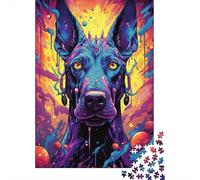 500 Piece Jigsaw Puzzles for Adults | Future Colorful Psychedelic Doberman3 Puzzles | Puzzles 500 Pieces for Adults Gifts 500pcs (52x38cm)