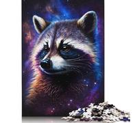 500 Piece Jigsaw Puzzles for Adults Galaxy Animal Raccoon Jigsaw Puzzle Toy Game Wooden Jigsaws Challenge Toy Family Activities 500pcs (52x38cm)