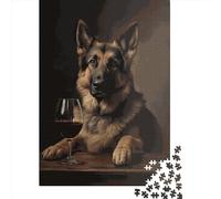 500 Piece Jigsaw Puzzles for Adults German Shepherd Jigsaw Puzzles for Adults, Wooden Puzzles Educational Stress Relief Toy Puzzle 500pcs (52x38cm)