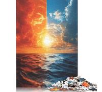 500 Piece Jigsaw Puzzles for Adults Ice And Fire Sky Jigsaw Puzzle Toy Game Wooden Jigsaws Challenge Toy Family Activities 500pcs (52x38cm)