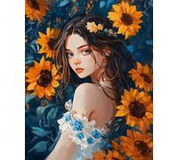 500 Piece Jigsaw Puzzles for Adults, Impossible Hard Difficult Challenging jigsaw puzzle 500 pieces adult Puzzles Classic Educational Games 52x38cm,Sunflower Pretty Girl