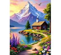 500 Piece Jigsaw Puzzles for Adults, Impossible Hard Difficult Challenging jigsaw puzzle 500 pieces adult Puzzles Classic Educational Games 52x38cm,House Mountain Lake