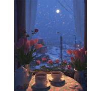500 Piece Jigsaw Puzzles for Adults, Impossible Hard Difficult Challenging jigsaw puzzle 500 pieces adult Puzzles Classic Educational Games 52x38cm,Snowy Night Coffee