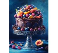 500 Piece Jigsaw Puzzles for Adults, Impossible Hard Difficult Challenging jigsaw puzzle 500 pieces adult Puzzles Classic Educational Games 52x38cm,Fruit Chocolate Cake