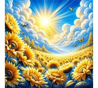 500 Piece Jigsaw Puzzles for Adults, Impossible Hard Difficult Challenging jigsaw puzzle 500 pieces adult Puzzles Classic Educational Games 45x45cm, Sunflower Cloud Sun