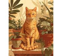 500 Piece Jigsaw Puzzles for Adults, Impossible Hard Difficult Challenging jigsaw puzzle 500 pieces adult Puzzles Classic Educational Games 52x38cm,Orange Cat Plant
