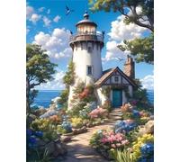 500 Piece Jigsaw Puzzles for Adults, Impossible Hard Difficult Challenging jigsaw puzzle 500 pieces adult Puzzles Classic Educational Games 52x38cm,Lighthouse Flower Cloud