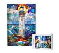 500 Piece Jigsaw Puzzles for Adults,Lighthouse Jigsaw Puzzles for Adults, Wooden Puzzle with Gift Box,Abstract Jigsaws for Family Educational Games, Unique Gifts for Women/Men, Home Wall Decor,ML-61